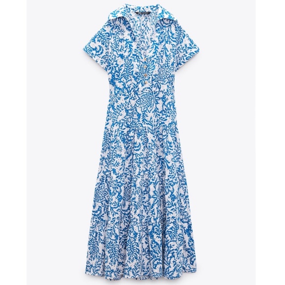 Zara OPENWORK EMBROIDERY MIDI DRESS - Picture 3 of 4